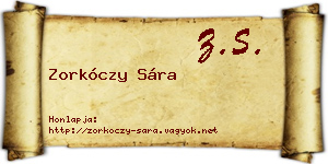 Zorkóczy Sára névjegykártya