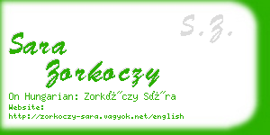 sara zorkoczy business card